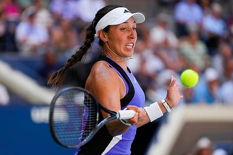 US Open Tennis: Jessica Pegula, of the United States, returns a shot during a match against Diana Shnaider